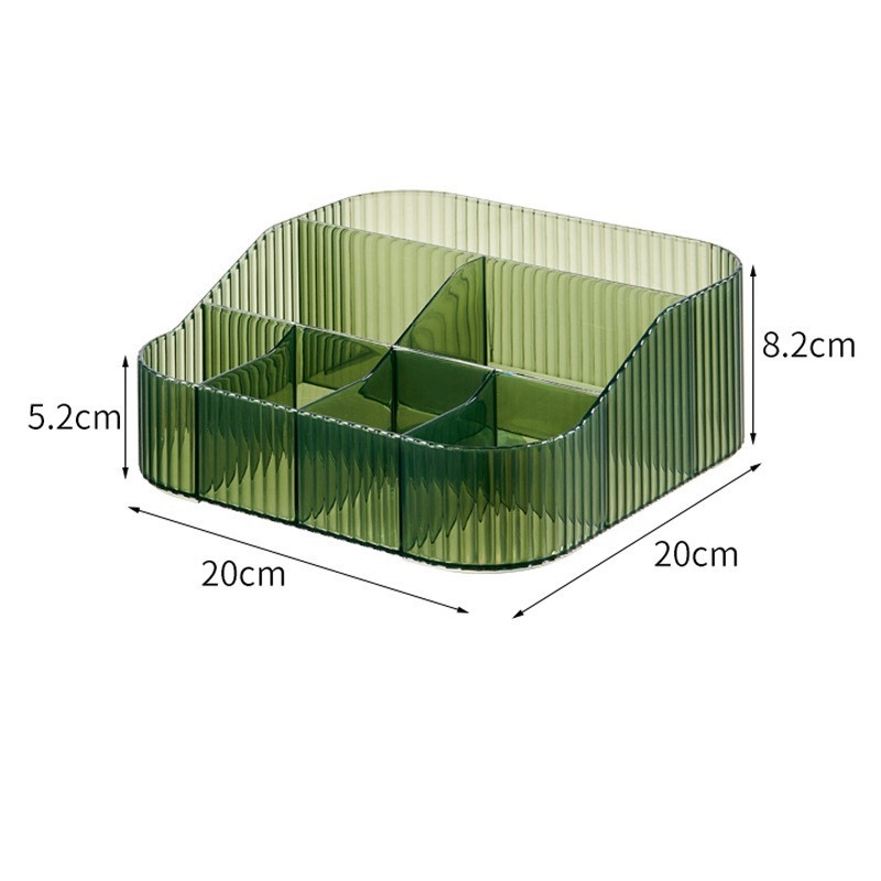 Organizator de machiaj pentru birou, cu separatoare – Material PET, 1 compartiment, Stil Light Luxury