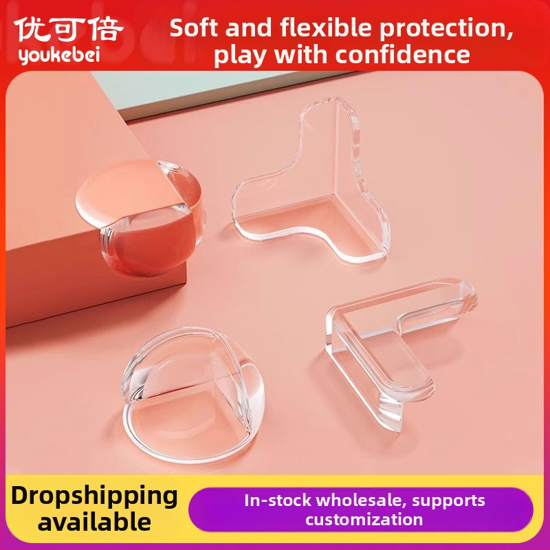 Ecoplus ochranné rohy pre stoly a skrinky, pravouhlý tvar, proti nárazu, balenie 4000 kusov, čiarový kód 6942103905063