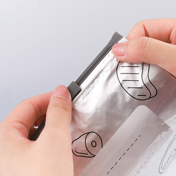 Хранителна торба с антибактериално алуминиево фолио, цип за хладилник/замразяване, самозалепваща и порционираща