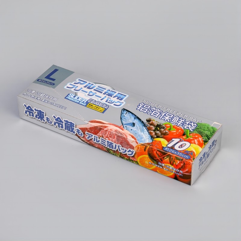 Хранителна торба с антибактериално алуминиево фолио, цип за хладилник/замразяване, самозалепваща и порционираща