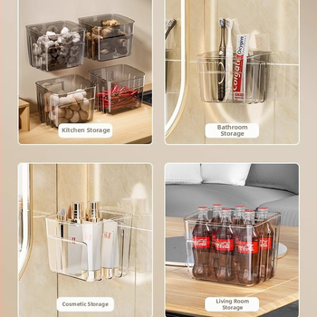 Zidni kuhinjski spremnik za skladištenje vlasac, đumbir i češnjak u nordijskom stilu; plastika, s tiskanim logotipom