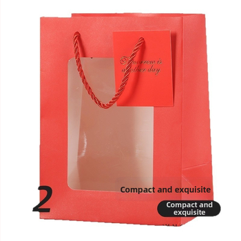 Darčeková taška so oknom z bieleho kartónu – tlač, prispôsobiteľná na jubileá