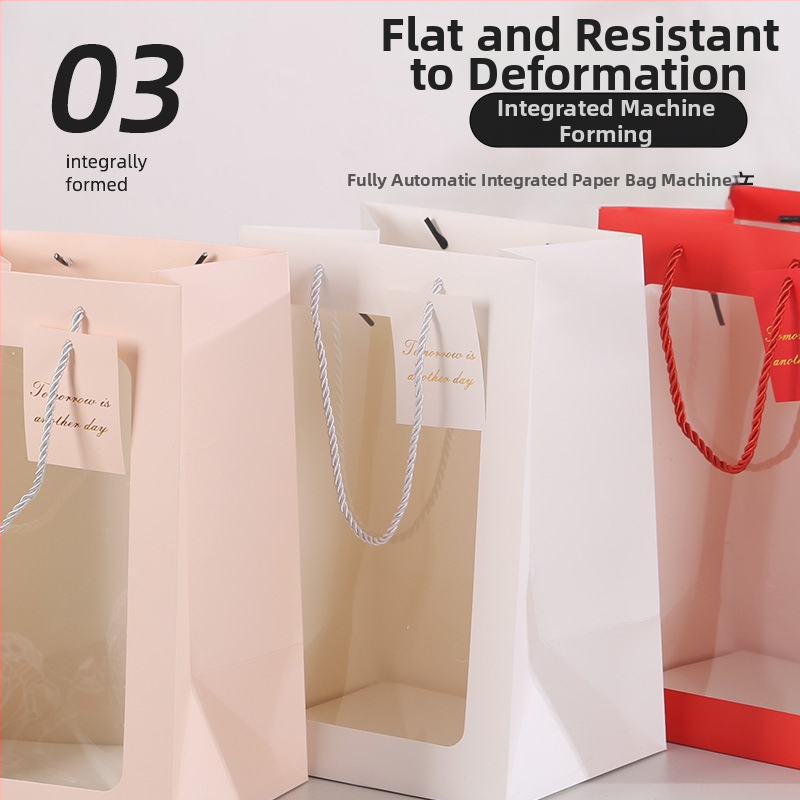 Darčeková taška so oknom z bieleho kartónu – tlač, prispôsobiteľná na jubileá