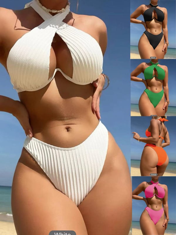 Bikini set - visoki struk, leđa otvorena; 82% poliester, 220 g, podstava 95% poliester