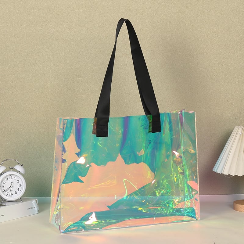 PVC laserska holografska tote torba - univerzalna torba za poklone, Marka Hongxi, Materijal PVC, Dnevna proizvodnja 2000 komada