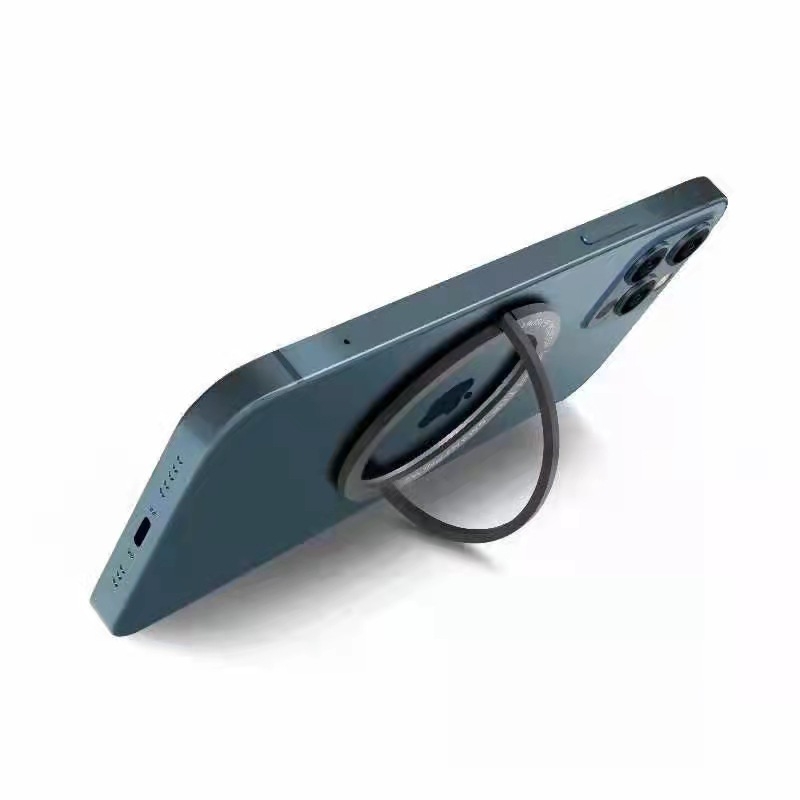 Безжичен заряден държач за телефон с магнитно всмукване и пръстен-стойка, цинкова сплав, съвместим с Apple iPhone, персонализируем