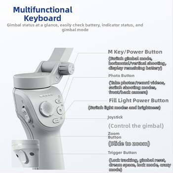 3-осен стабилизатор за телефон, ръчен гимбал с проследяване на лице, Bluetooth и дистанционно управление