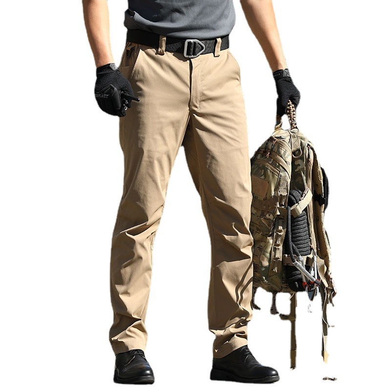 Pantaloni tactici outdoor, rezistenți la uzură, impermeabili, Slim-Fit, respirabili, poliester