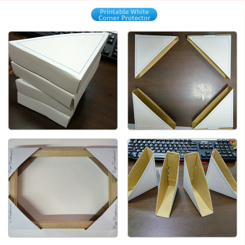 Zamykateľný papierový roh ochranný pre dvere, okná a zrkadlá – trojstranný papierový roh z kraft papiera a vlnitého papiera pre rámy