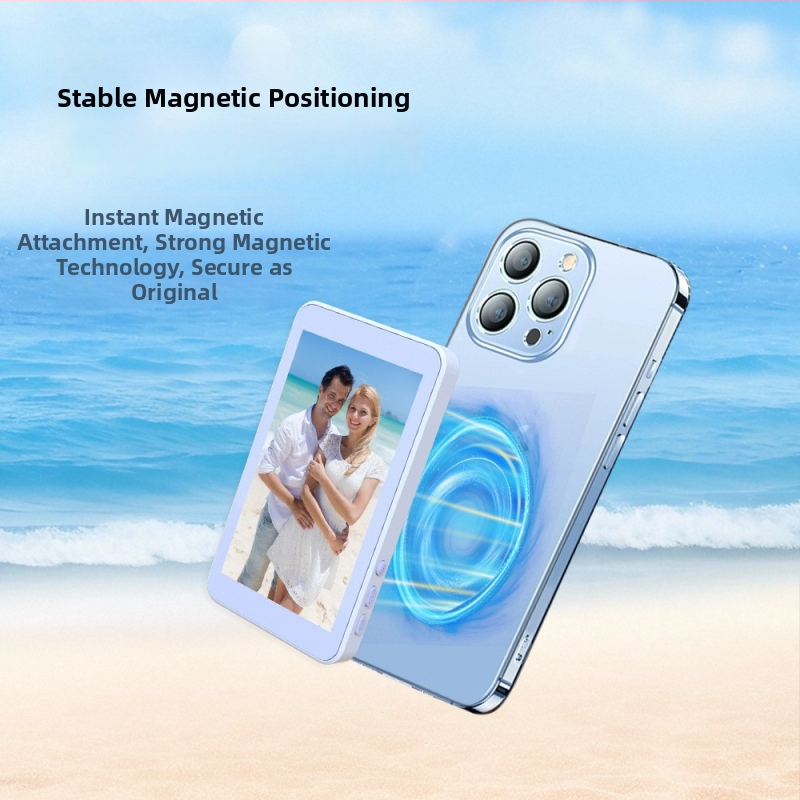 Магнитен заден екран-проектор за мобилен телефон — Selfie Display, ABS, Bluetooth, дистанционно включено, персонализируемо, съвместимо с Android, iPhone 16 и Huawei