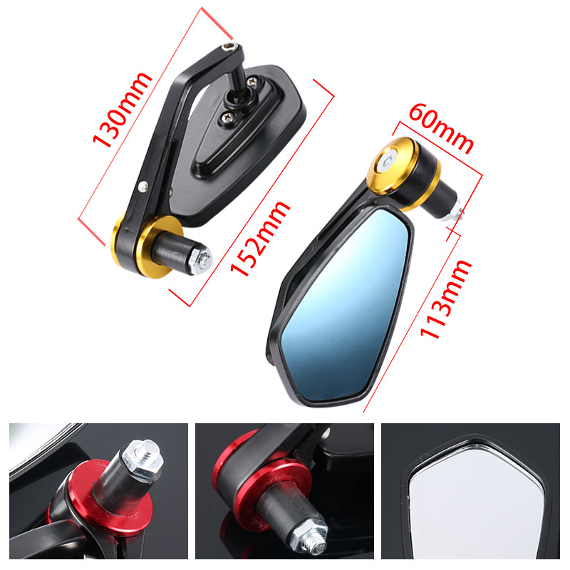 MOXI огледало за кормило на мотоциклет – квадратно, алуминиева сплав, модификация голяма серия
