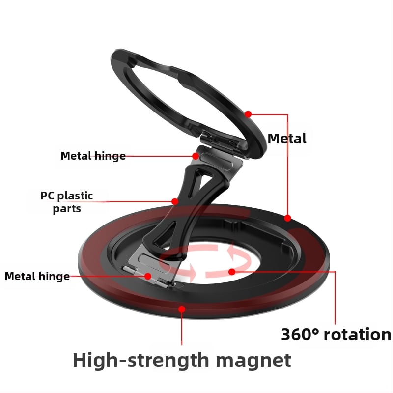 Държач за телефон с пръстен – сплав, магнитно или въртящо се фиксиране, универсален стил