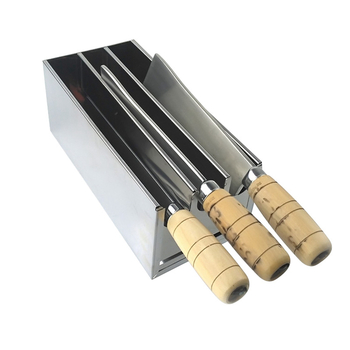 Държач за ножове от неръждаема стомана, подвижен, правоъгълен дизайн