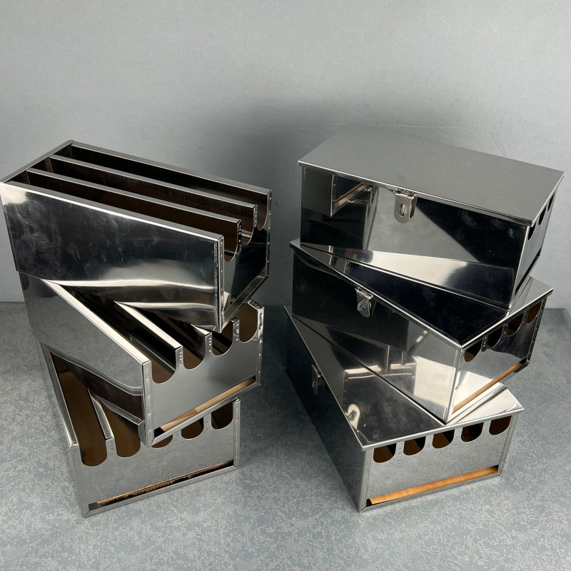 Държач за ножове от неръждаема стомана, подвижен, правоъгълен дизайн