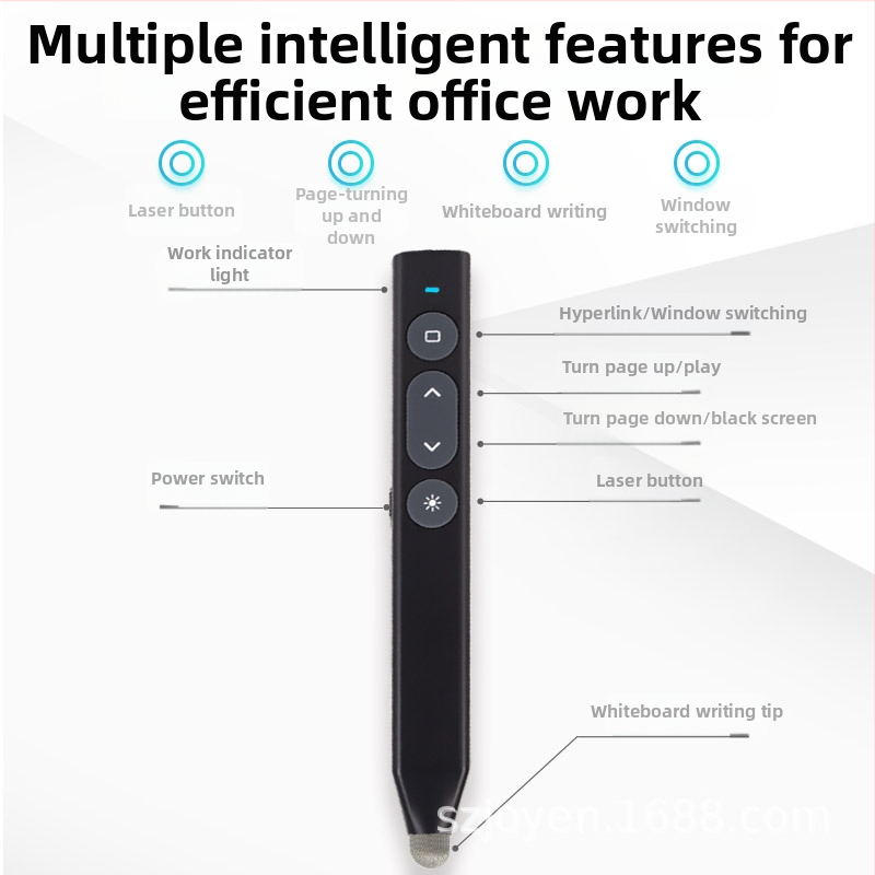Elektroničko pero za interaktivnu ploču s PPT daljinskim upravljačem – za učitelje – Jingyang, ABS, laser, suha baterija No.7, logotip otisnut