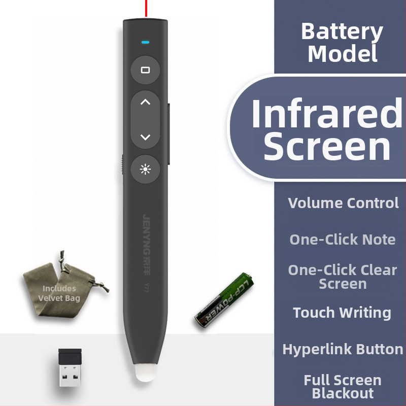 Elektroničko pero za interaktivnu ploču s PPT daljinskim upravljačem – za učitelje – Jingyang, ABS, laser, suha baterija No.7, logotip otisnut
