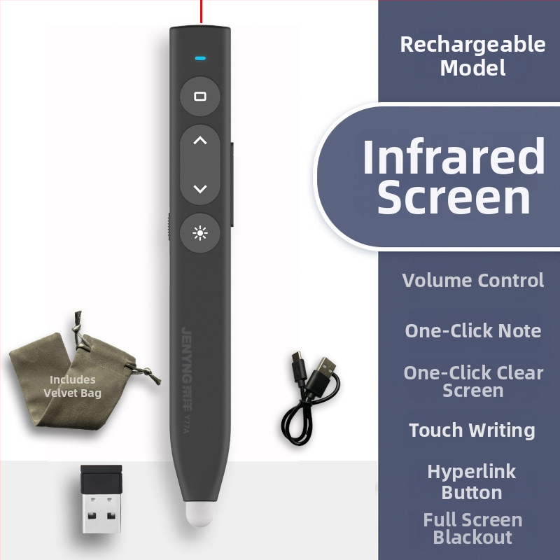 Elektroničko pero za interaktivnu ploču s PPT daljinskim upravljačem – za učitelje – Jingyang, ABS, laser, suha baterija No.7, logotip otisnut
