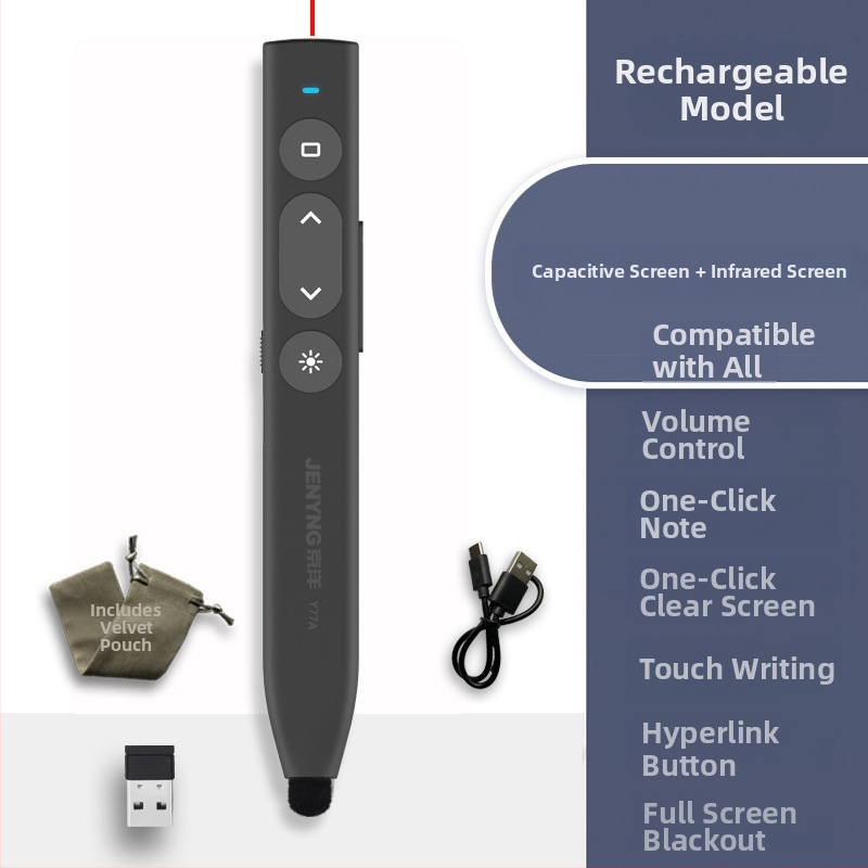 Elektroničko pero za interaktivnu ploču s PPT daljinskim upravljačem – za učitelje – Jingyang, ABS, laser, suha baterija No.7, logotip otisnut