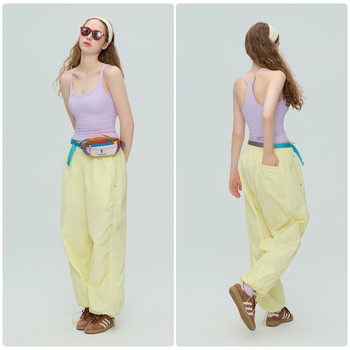 Pantaloni de drumeție din nylon, impermeabili, pentru femei, croială dreaptă, în stil parașutist, pentru toate anotimpurile