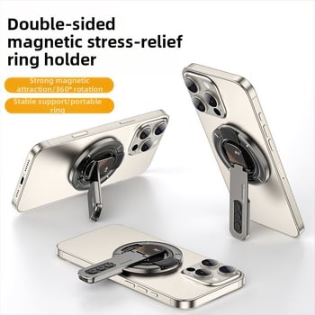 ABS материал Магнитна стойка за телефон и таблет, сгъваема и въртяща се настолен държач