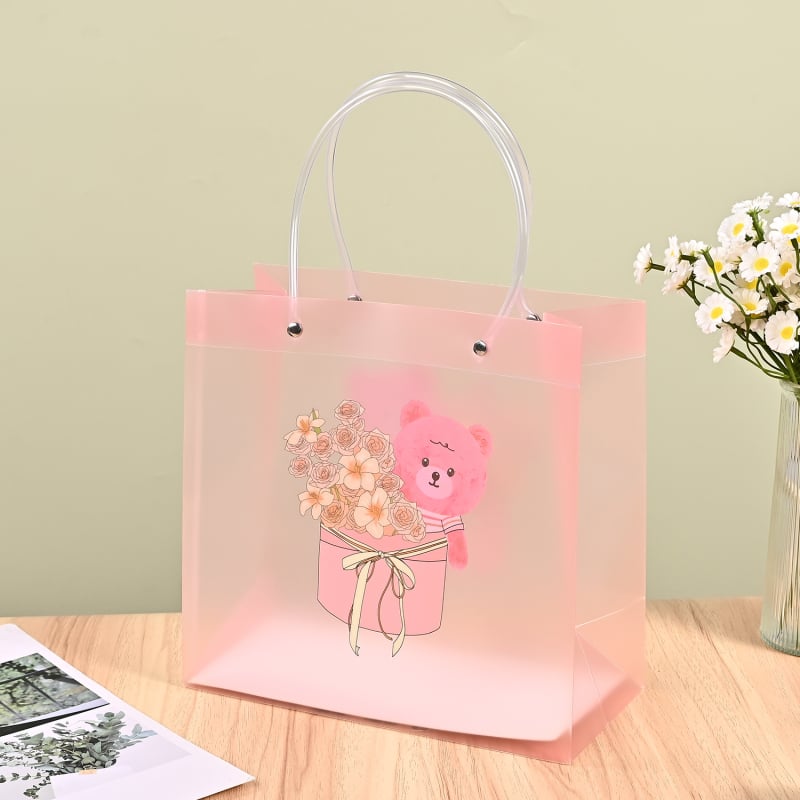 PP чанта за ръка — мътен прозрачен PVC твърд пластмасов (Двоен слой дебелина: 36 silk; Код на продукта: Internet celebrity bag; Марка: Hong kai; Използване: сувенирна чанта)