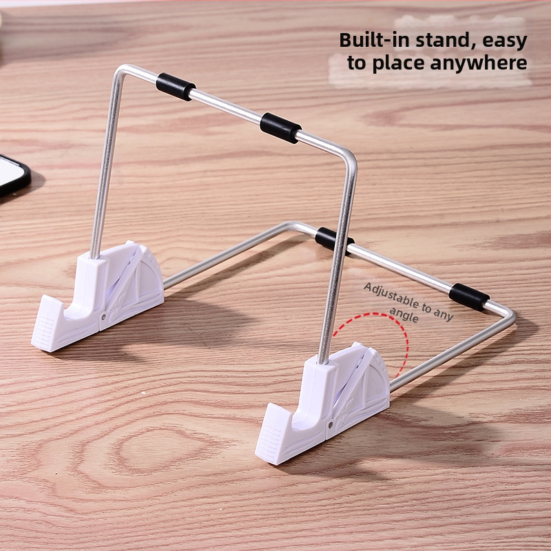 Stolný dvojstranný skladací stojan pre telefón a tablet, s nastaviteľným uhlom, z hliníkovej zliatiny a ABS panelom