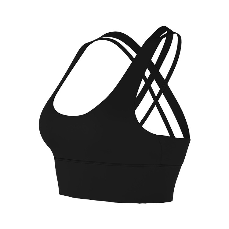 Ženski sportski grudnjak s brzom sušenjem, dojam nude, visoka elastičnost, križno stražnji dio, ugrađena podstava, najlon materijal