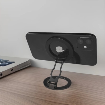 Автомобилен държач за телефон MagSafe с магнитен пръстен, цинкова сплав, сгъваем, двустранен магнит; поддържа персонализация.