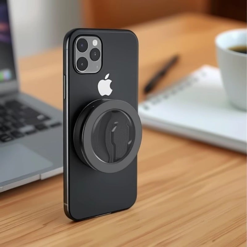 Автомобилен държач за телефон MagSafe с магнитен пръстен, цинкова сплав, сгъваем, двустранен магнит; поддържа персонализация.