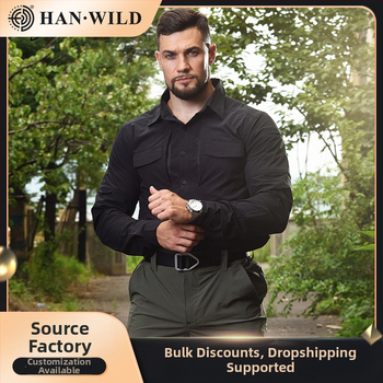 Hanye Outdoor rýchloschná košeľa s dlhým rukávom, nylon + spandex, unisex, jednobarevný vzor, na beh, cyklistiku a turistiku