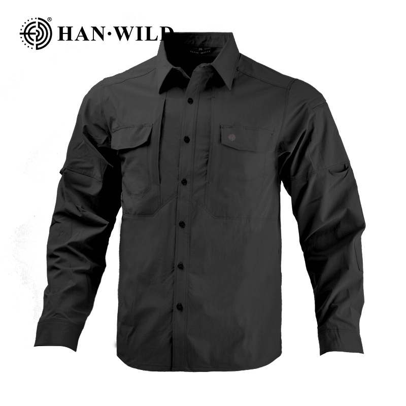 Hanye Outdoor Cămașă cu uscare rapidă, mâneci lungi, nylon + spandex, unisex, model solid, pentru alergare, ciclism și drumeții