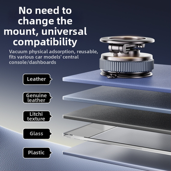 Разгъваема стойка за телефон за кола с вакуумна чашка - Модел X104, цинкова сплав, за различни устройства