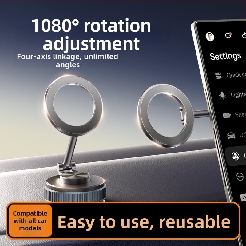 Разгъваема стойка за телефон за кола с вакуумна чашка - Модел X104, цинкова сплав, за различни устройства