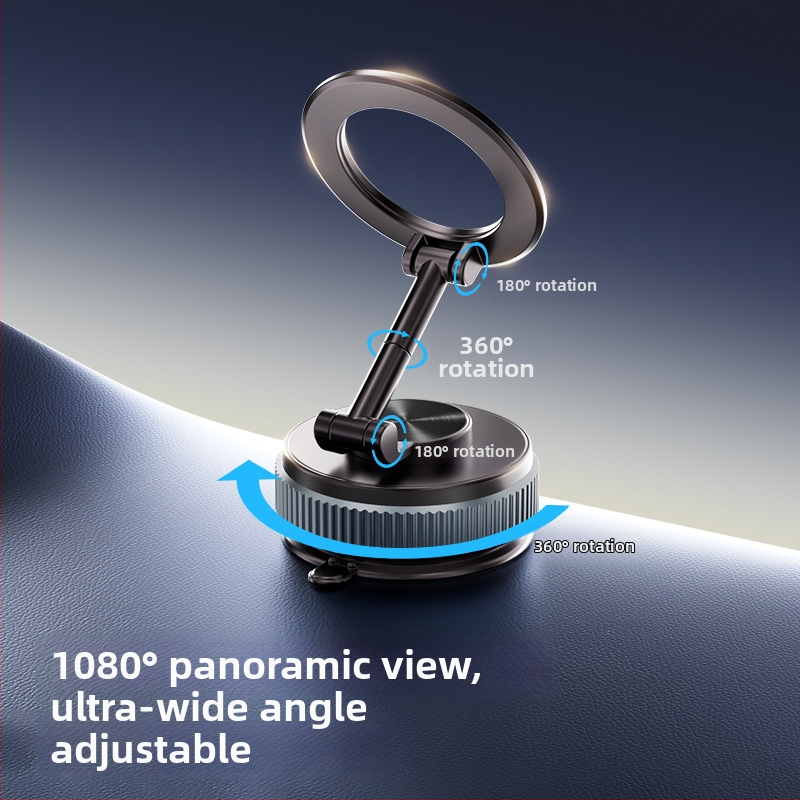 Разгъваема стойка за телефон за кола с вакуумна чашка - Модел X104, цинкова сплав, за различни устройства