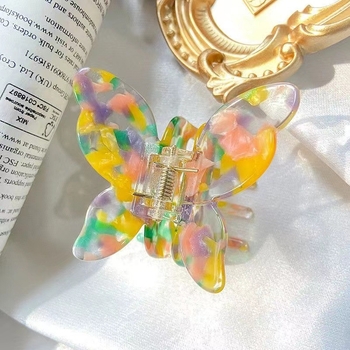 Kuka za kosu s leptirovim motivom – grip tip, korejski stil, ručna izrada, materijal: octena kiselina, prilagodljivo