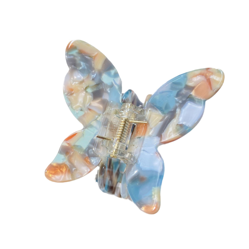 Kuka za kosu s leptirovim motivom – grip tip, korejski stil, ručna izrada, materijal: octena kiselina, prilagodljivo