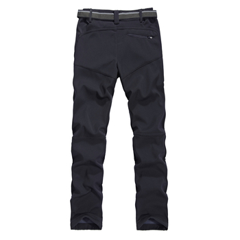 Vanjske soft-shell hlače s fleece podstavom, debeli, casual straight-leg kroj, srednji pojas s remenom, zatvarač, vodootporne i otporne na vjetar, poliester