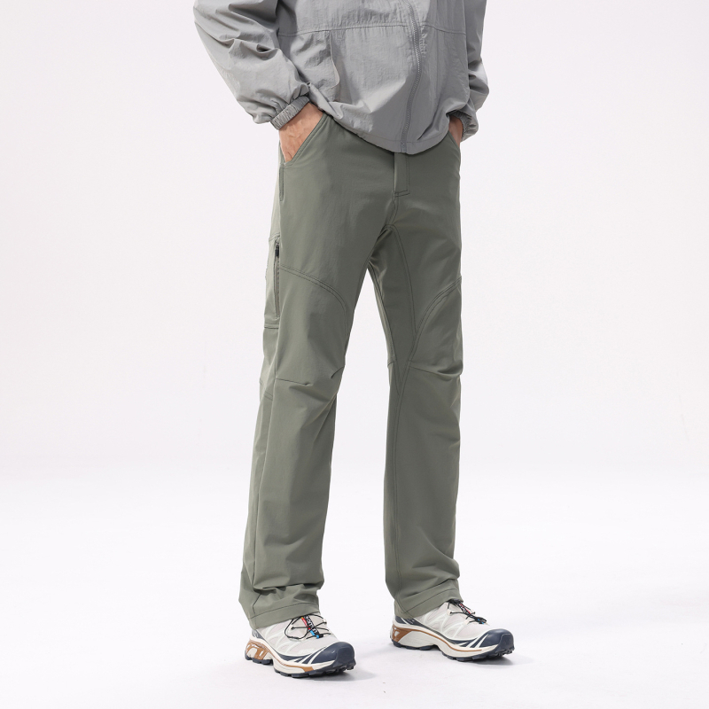 Muške softshell planinske hlače, ravnog kroja (90% najlon, 10% spandeks; prednji zip; više džepova; jesen 2025)