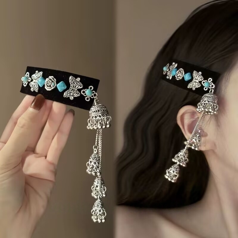 Legura bočni klips za kosu s elektroplatiranim završetkom, egzotičan vintage stil, dodatak za kosu za žene