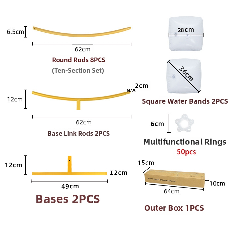 Metalni vjenčani luk, kovana konstrukcija, kartonsko pakiranje, prilagodljivo, za vjenčanja