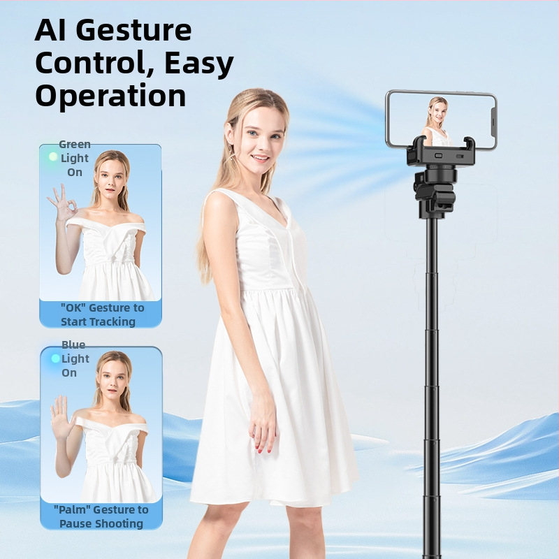 C16 интелигентен стабилизатор с AI следене на лице, едноосен стабилизатор, четириподен трипод, Bluetooth дистанционно, алуминиева сплав