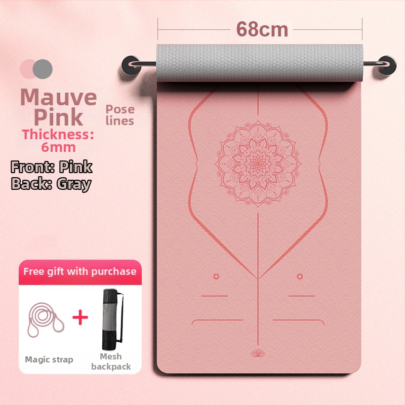 Joga podložka z TPE, 6 mm, protiskluzová, tlmiaca nárazy