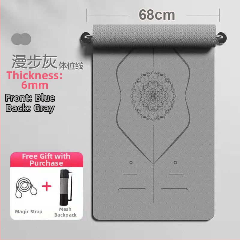 Joga podložka z TPE, 6 mm, protiskluzová, tlmiaca nárazy