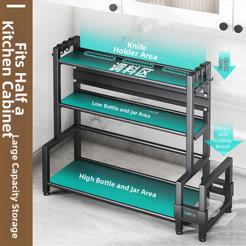 Kuhinjski stalak za začine, višestruki rotirajući organizator, držač štapića i noževa, držač poklopaca