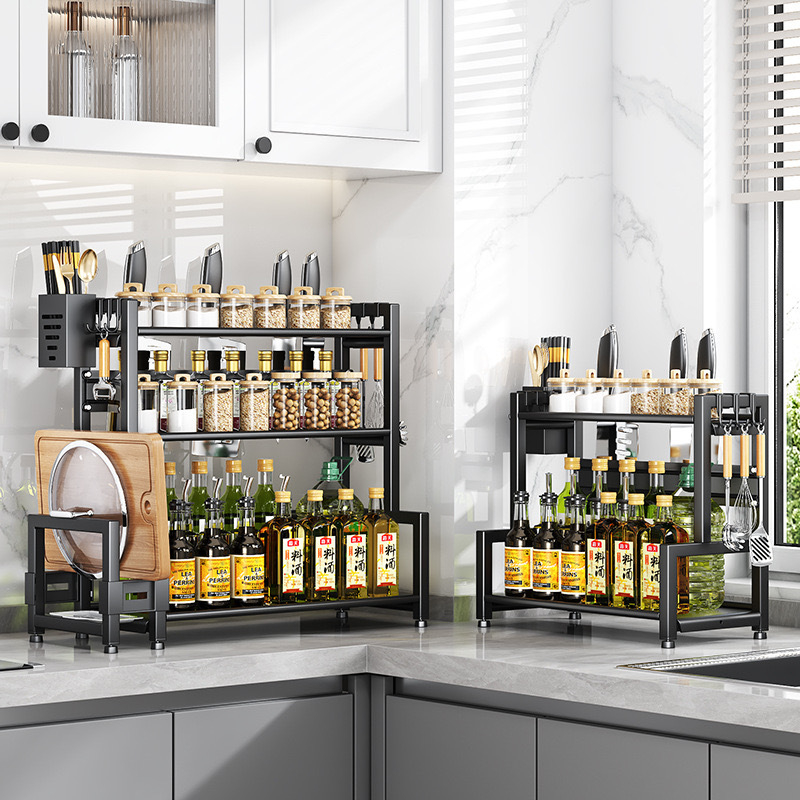 Kuhinjski stalak za začine, višestruki rotirajući organizator, držač štapića i noževa, držač poklopaca