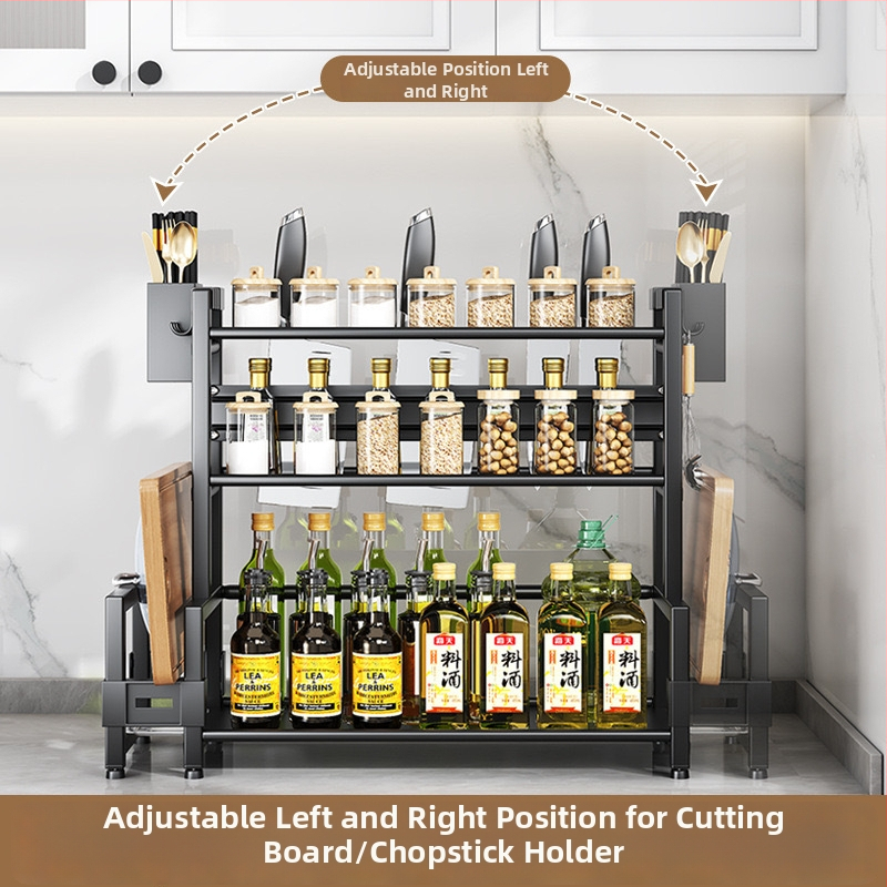 Kuhinjski stalak za začine, višestruki rotirajući organizator, držač štapića i noževa, držač poklopaca