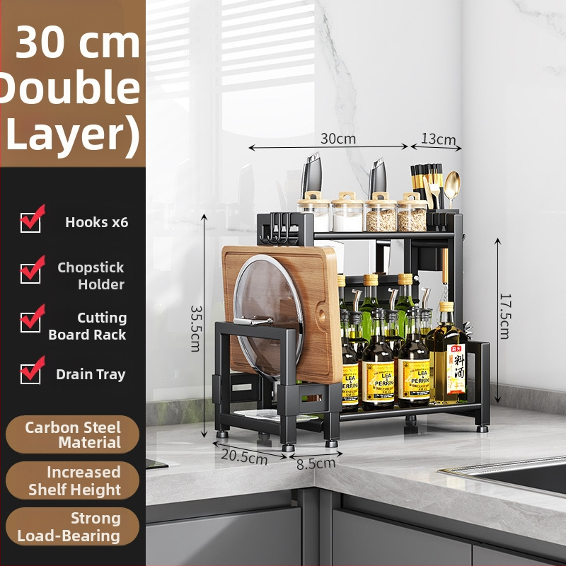 Kuhinjski stalak za začine, višestruki rotirajući organizator, držač štapića i noževa, držač poklopaca