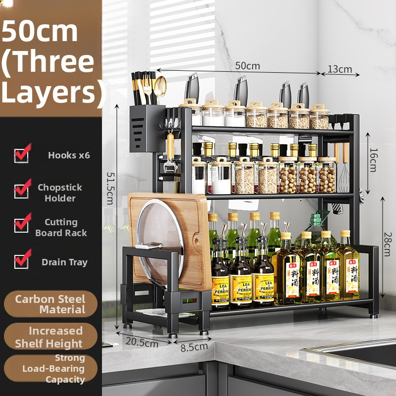 Kuhinjski stalak za začine, višestruki rotirajući organizator, držač štapića i noževa, držač poklopaca