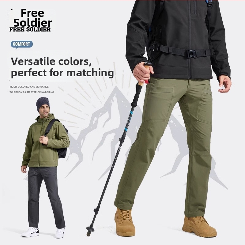 Pánske vonkajšie Soft Shell nohavice – fleecová podšívka, vetruodolné, na zimu a jeseň, látka: zmes chemických vlákien