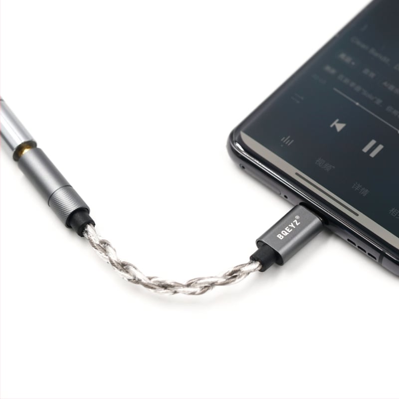 BQEYZ Lin Type-C na 3.5 mm ili 4.4 mm DAC kabel za pretvarač-pojačalo slušalica, bakreni vodič s srebrnom prevlakom, CE certifikat, 18 g